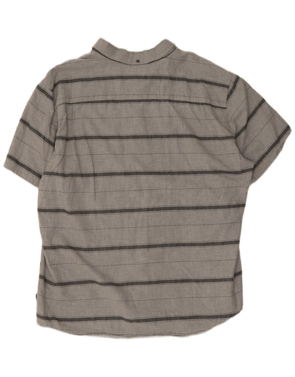 Camisa masculina Hurley de manga curta clássica 2XL algodão listrado cinza