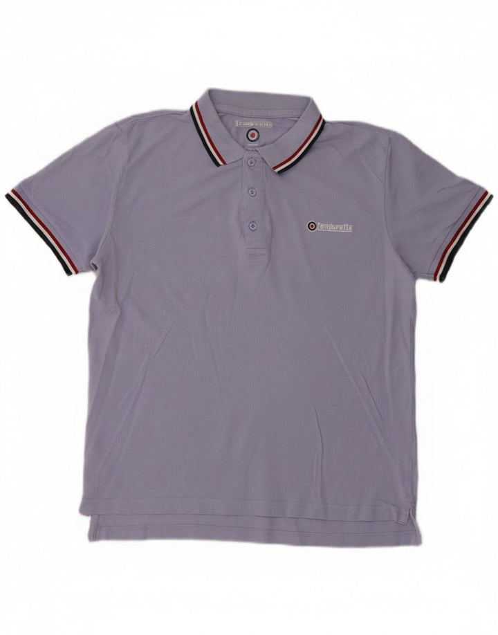 Camisa polo masculina Lambretta algodão azul médio
