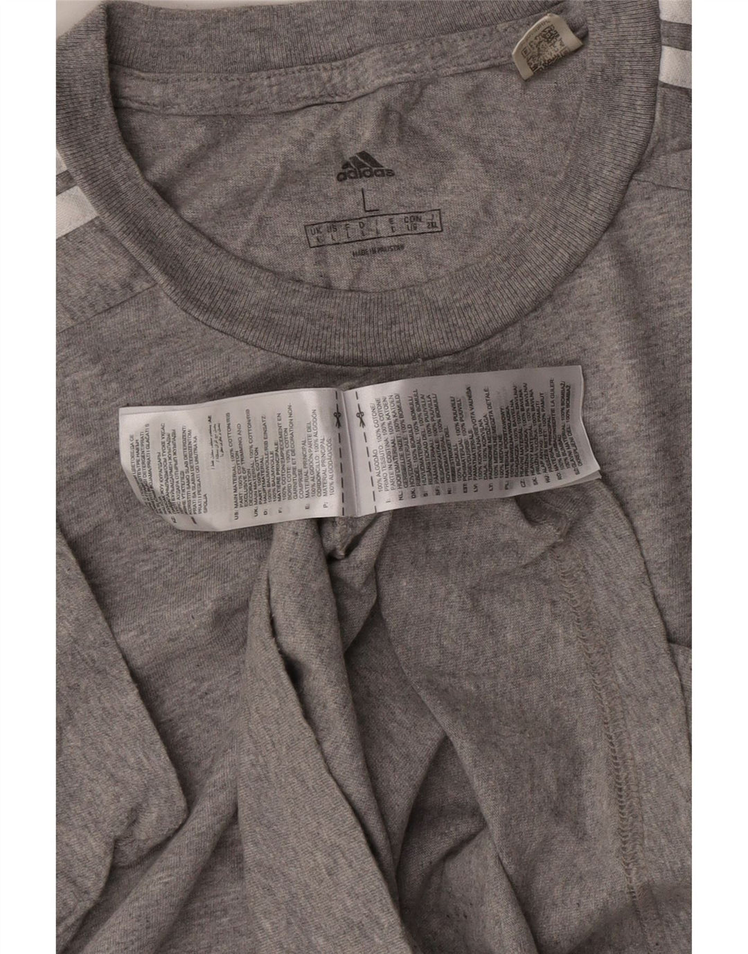 Camiseta masculina ADIDAS grande algodão cinza