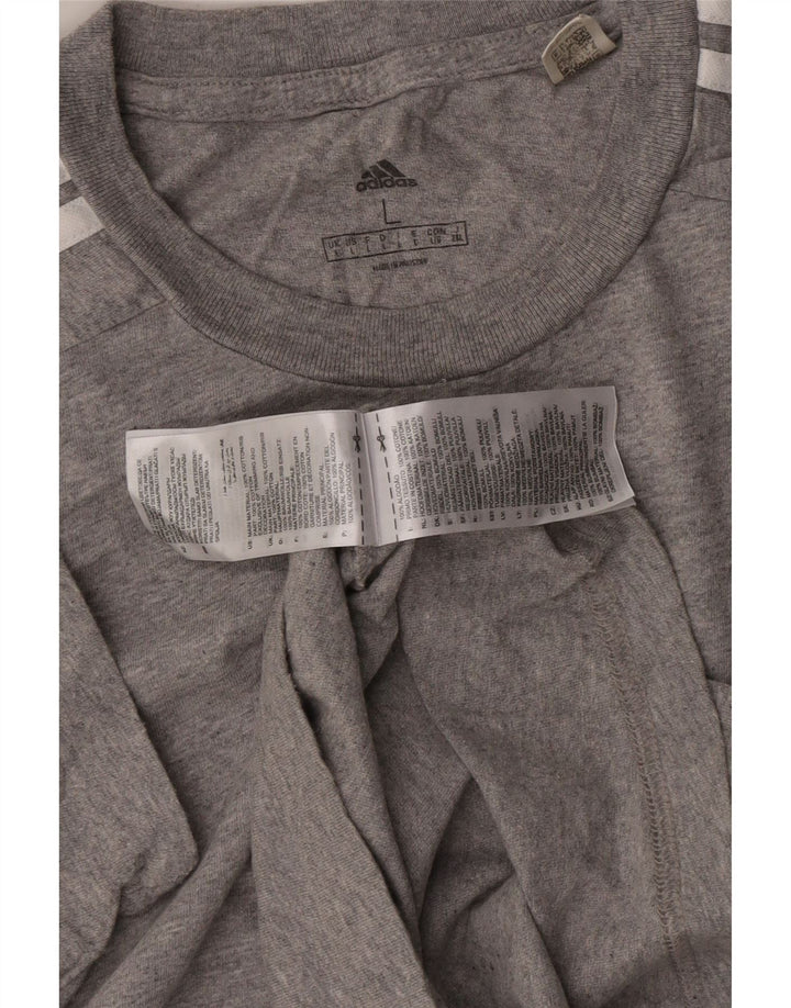 Camiseta masculina ADIDAS grande algodão cinza