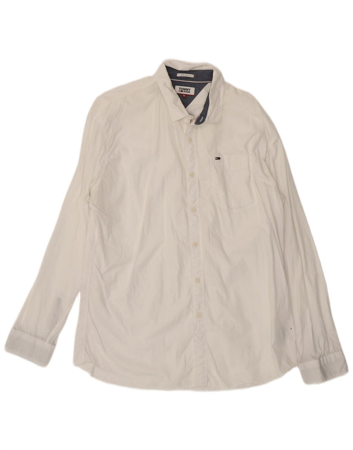 Camisa masculina TOMMY HILFIGER de ajuste regular 2XL algodão branco