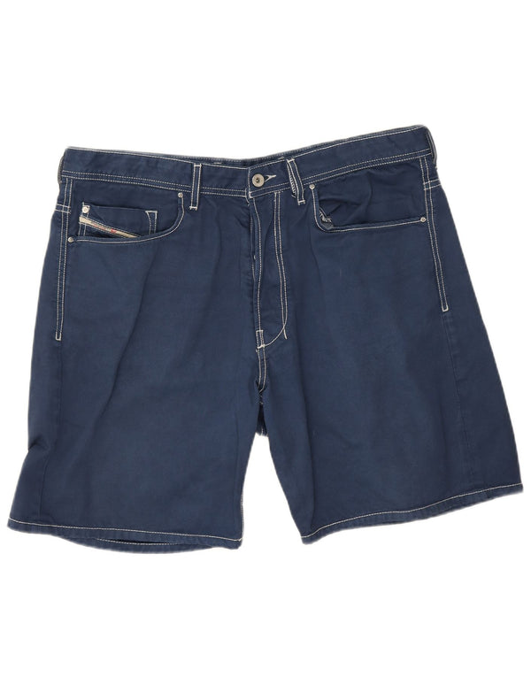 Shorts casuais femininos Diesel W36 XL algodão azul marinho
