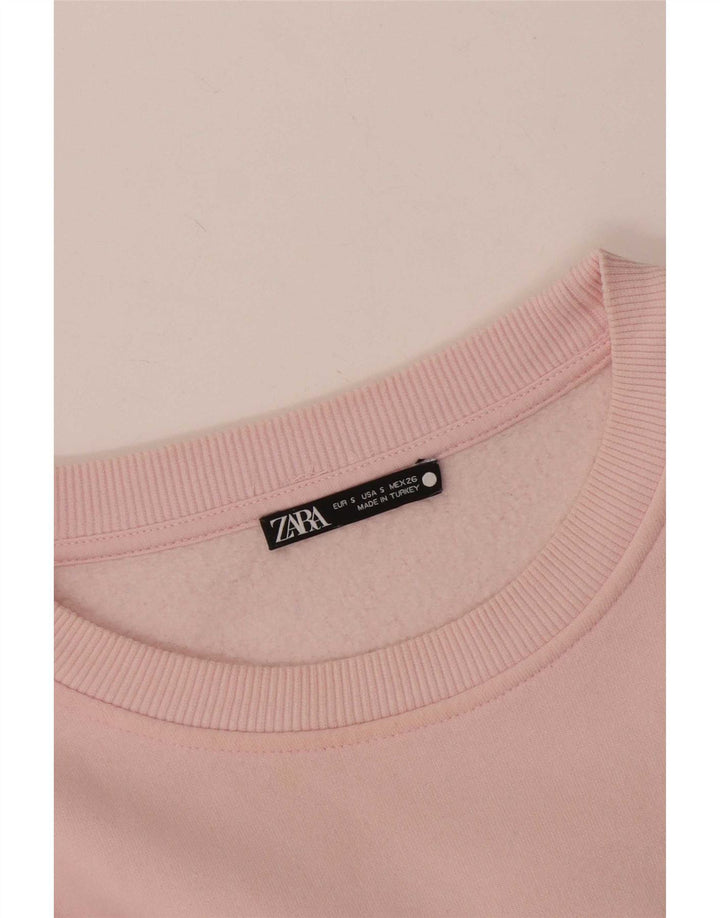 Zara moletom feminino jumper UK 10 pequeno rosa