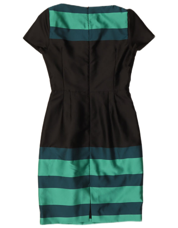L.K. Vestido feminino Bennett com bainha UK 8 pequeno poliéster colorblock preto
