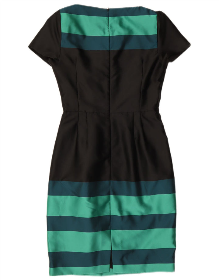 L.K. Vestido feminino Bennett com bainha UK 8 pequeno poliéster colorblock preto