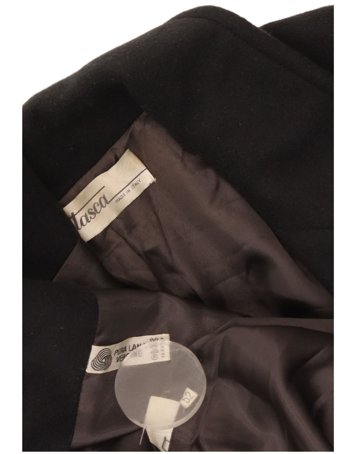 Casaco feminino vintage duplo breasted IT 52 2XL lã virgem cinza