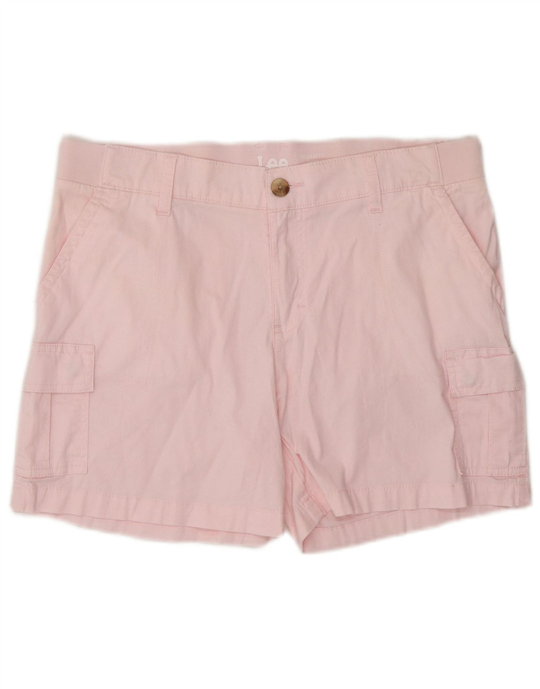 Shorts cargo feminino de ajuste regular LEE US 12 grande W34 algodão rosa