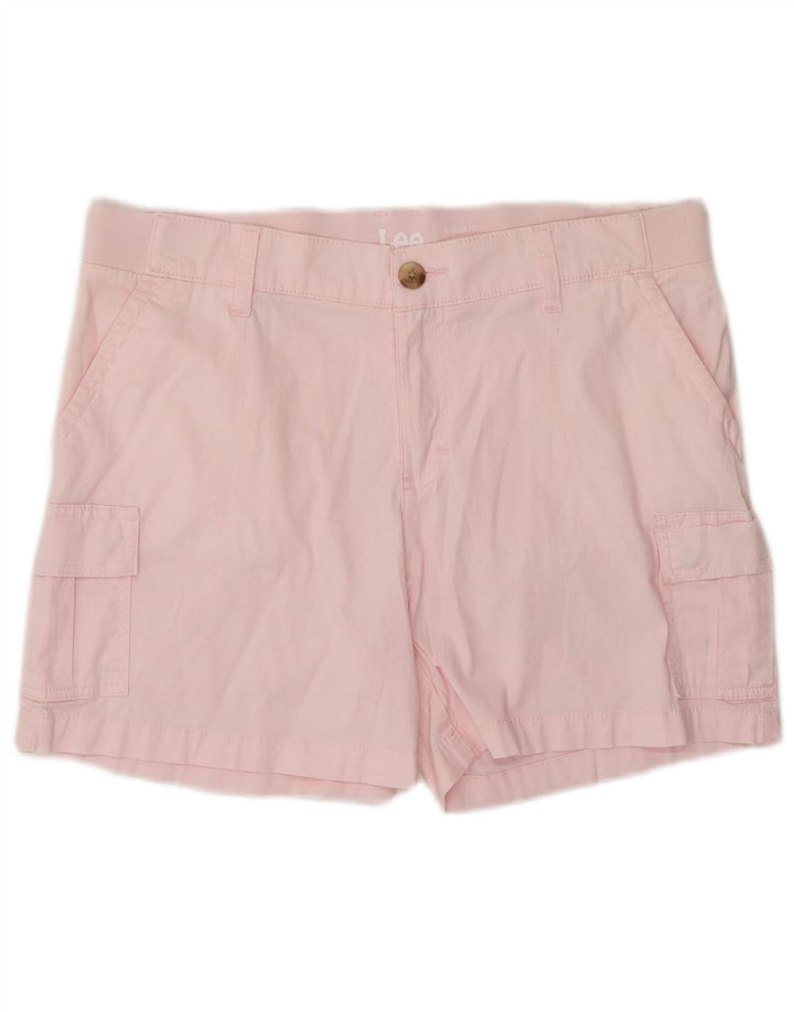 Shorts cargo feminino de ajuste regular LEE US 12 grande W34 algodão rosa