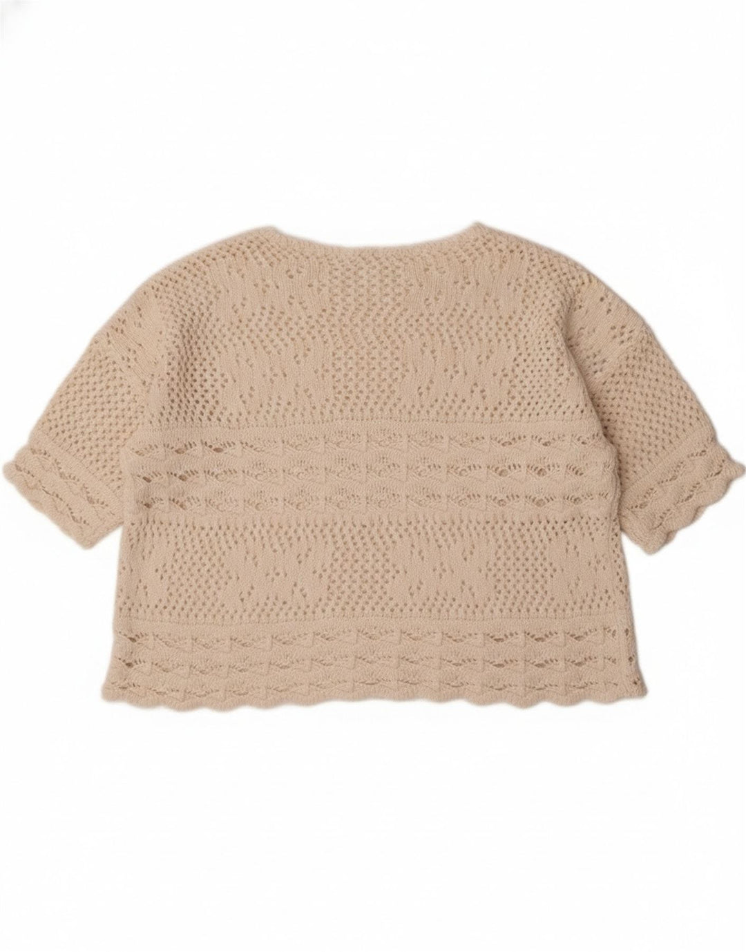 Suéter feminino Redok com gola canoa e gola redonda, tamanho médio, off white