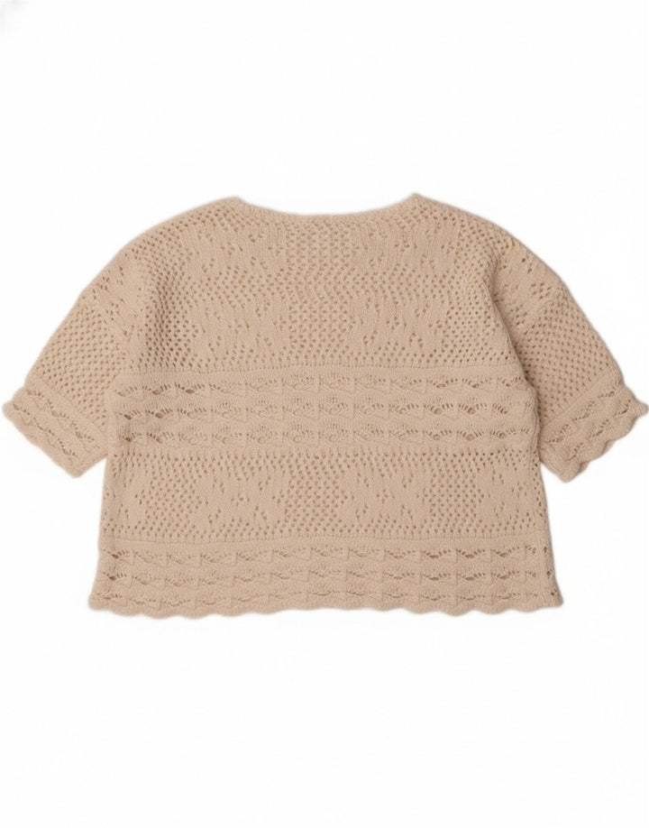 Suéter feminino Redok com gola canoa e gola redonda, tamanho médio, off white
