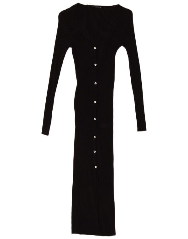 Vestido jumper feminino Zara de manga comprida Reino Unido 10 pequeno preto