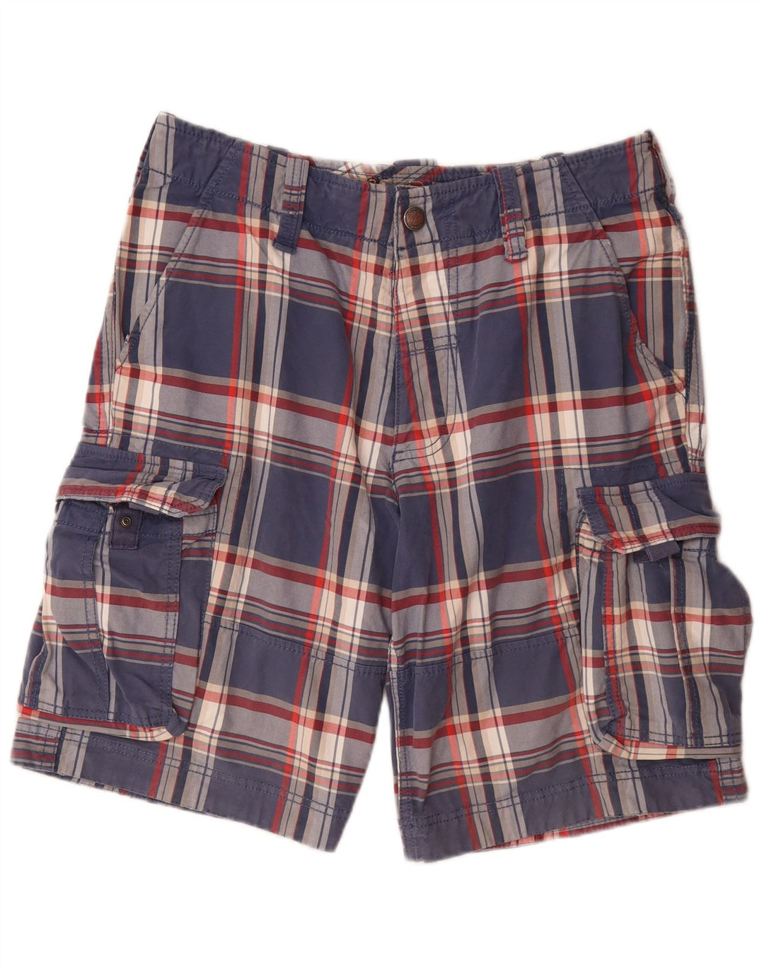 Shorts cargo masculino TOMMY HILFIGER W32 algodão xadrez médio azul marinho