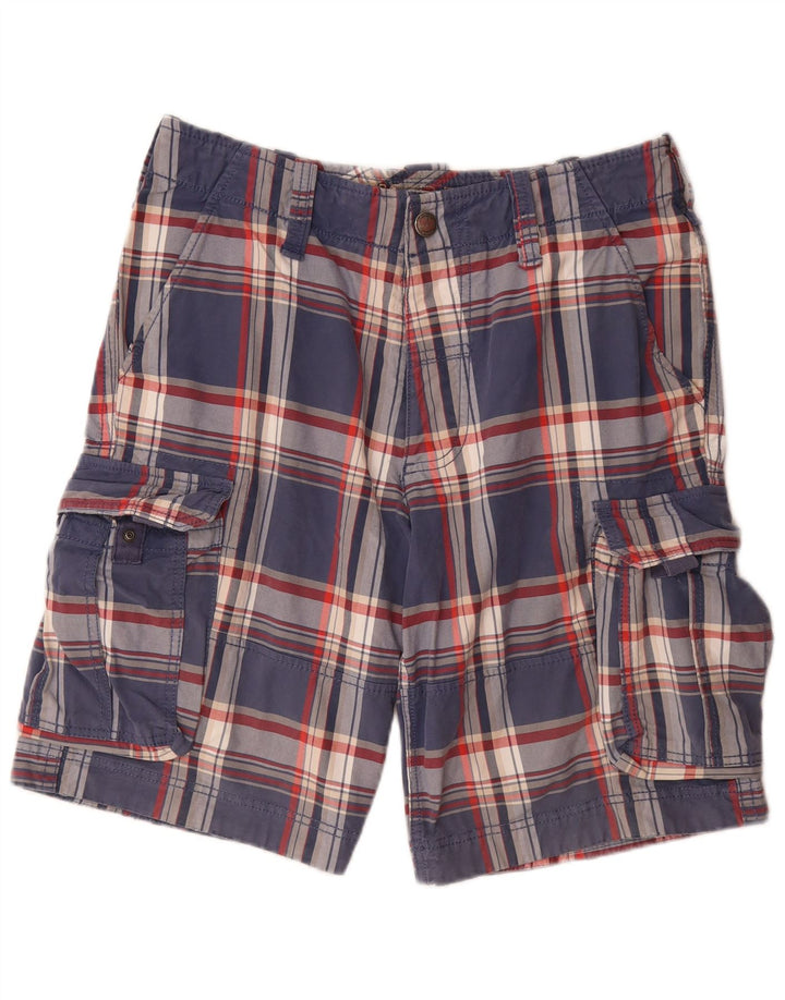 Shorts cargo masculino TOMMY HILFIGER W32 algodão xadrez médio azul marinho