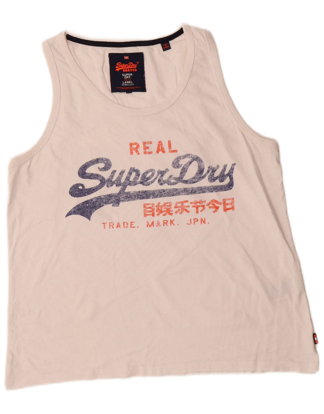 Colete gráfico masculino Superdry Top XL algodão branco