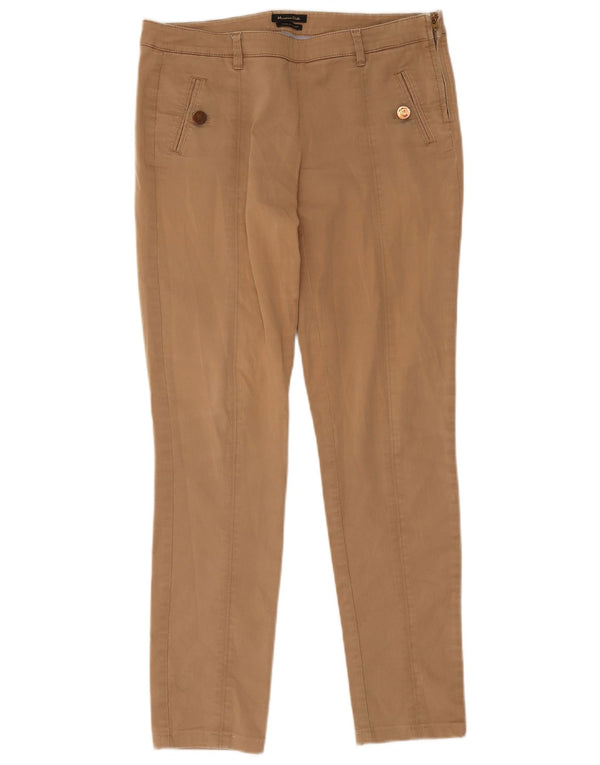 Calça casual justa feminina Massimo Dutti UE 38 pequena W28 L28 bege