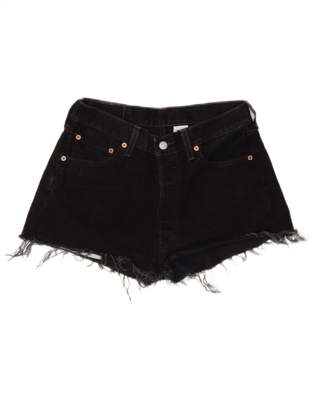 Shorts jeans feminino Levi's 501 W30 médio preto algodão