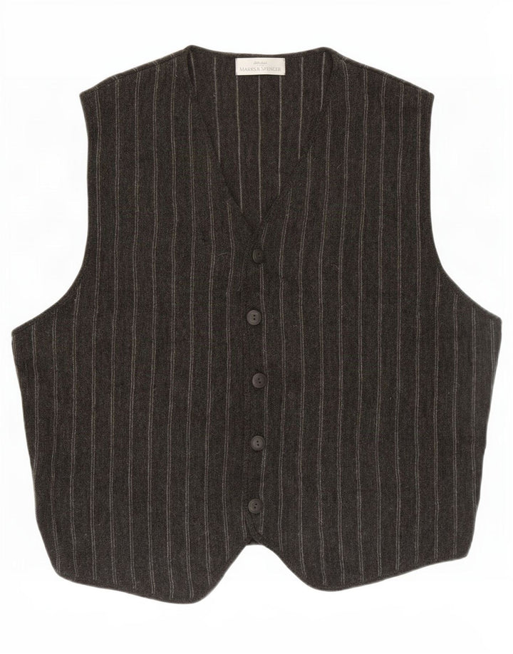Colete masculino Marks & Spencer St. Michael acrílico listrado cinza grande