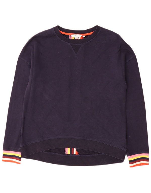 Suéter feminino Boden UK 14 algodão listrado azul marinho médio