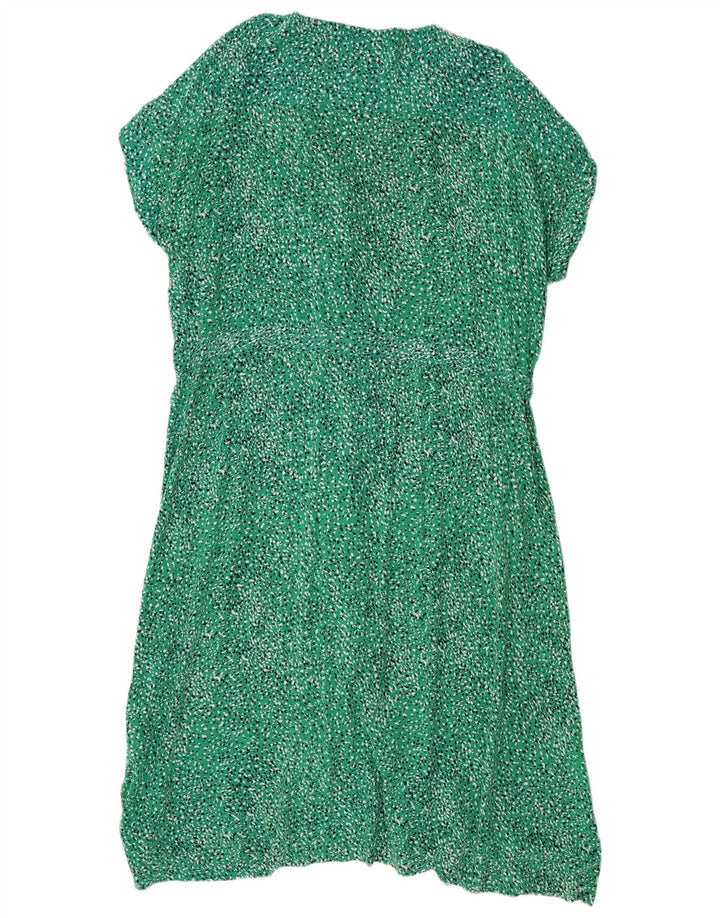 JOULES Vestido camisa feminino de mangas curtas Reino Unido 18 XL viscose manchada verde