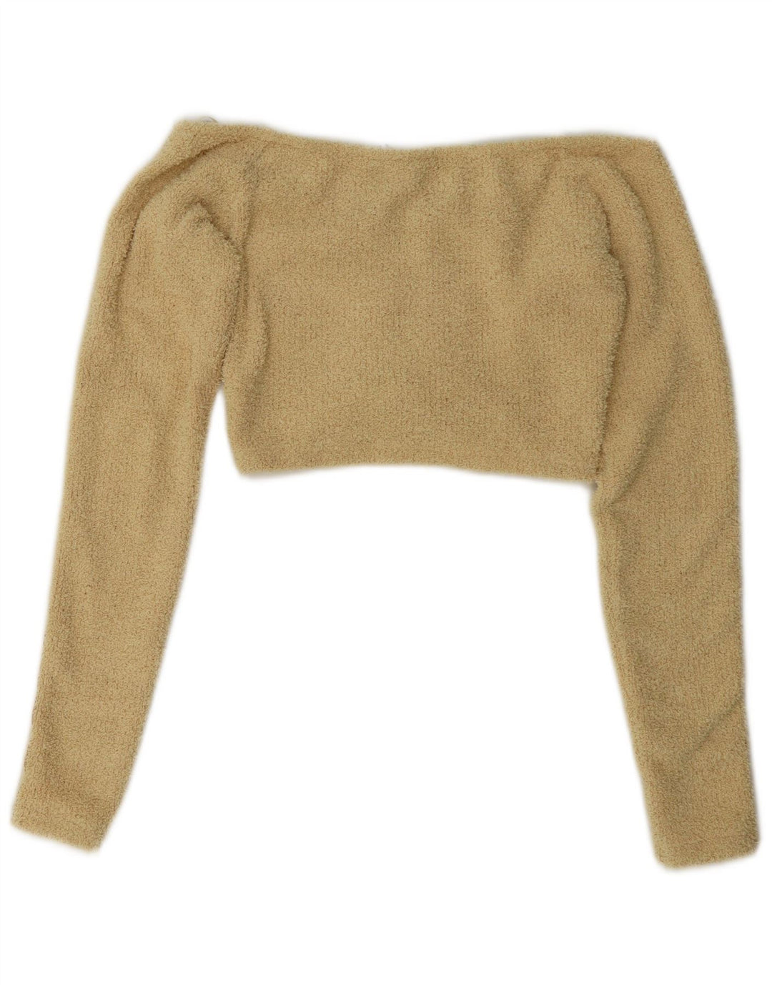 Adidas Mulheres Fora Do Ombro Crop Top UK 8 Pequeno Amarelo Poliéster