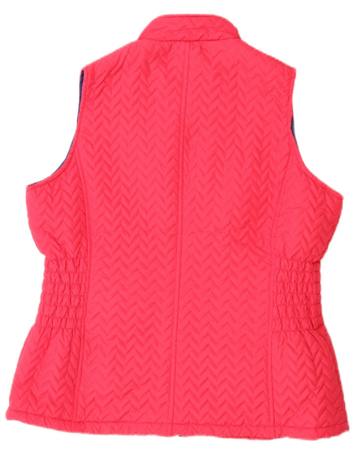 Gilet acolchoado feminino Paco Boutique UK 16 grande poliéster Chevron rosa
