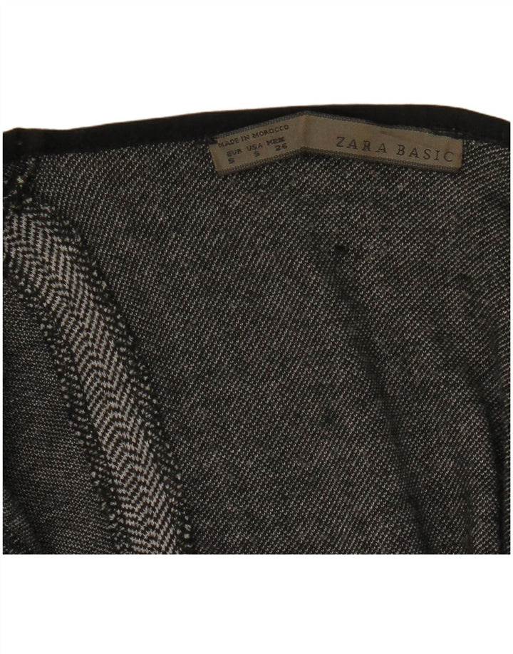 Sobretudo aberto feminino Zara UK 10 espinha de peixe cinza pequeno