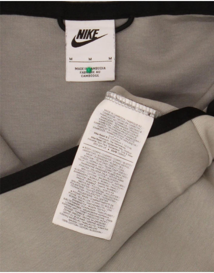 Suéter masculino Nike com capuz e zíper cinza médio algodão colorblock