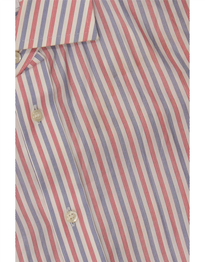 Camisa masculina Boggi Milano grande listrada vermelha de algodão