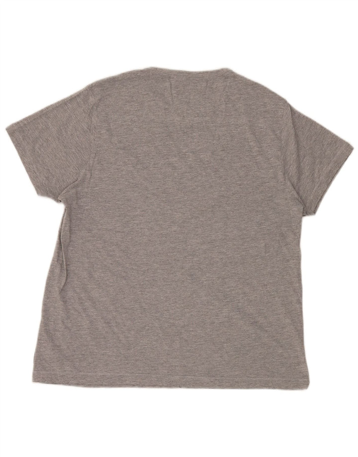 Camiseta masculina French Connection Top XL algodão manchado cinza