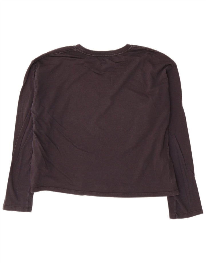 Top cropped feminino Levi's manga comprida UK 14 algodão azul marinho médio