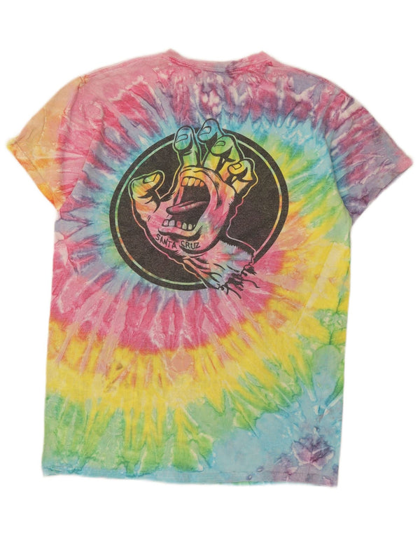 Camiseta gráfica masculina Santa Cruz Top pequena de algodão tie-dye multicolorido