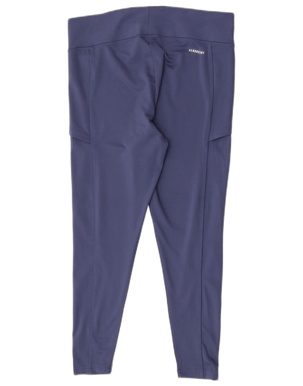 Leggings Aeroready Adidas Feminino Reino Unido 16 Grande Azul Marinho Poliéster