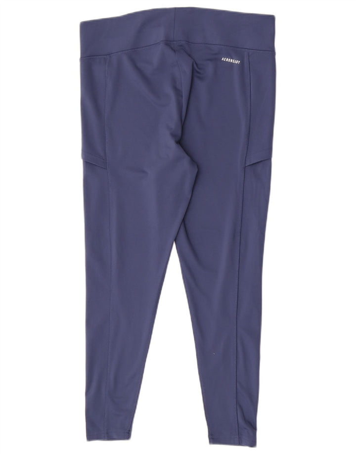 Leggings Aeroready Adidas Feminino Reino Unido 16 Grande Azul Marinho Poliéster