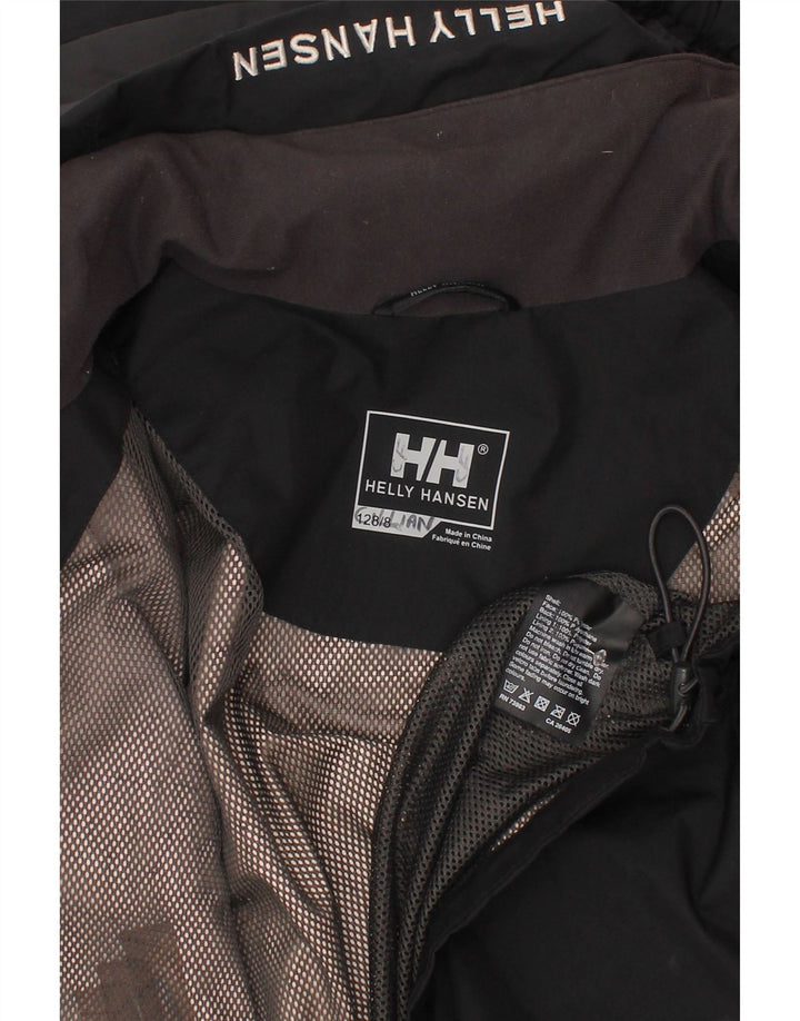 Jaqueta corta-vento com capuz Helly Hansen Boys 7-8 anos poliéster preto