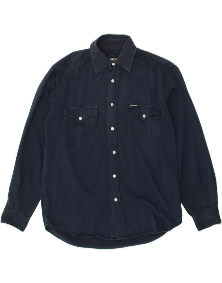 CARRERA Mens Shirt Medium Navy Blue Cotton Vintage Carrera and Second-Hand Carrera from Messina Hembry 
