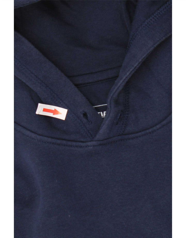 Adidas Mens Hoodie Jumper Médio Azul Marinho Algodão
