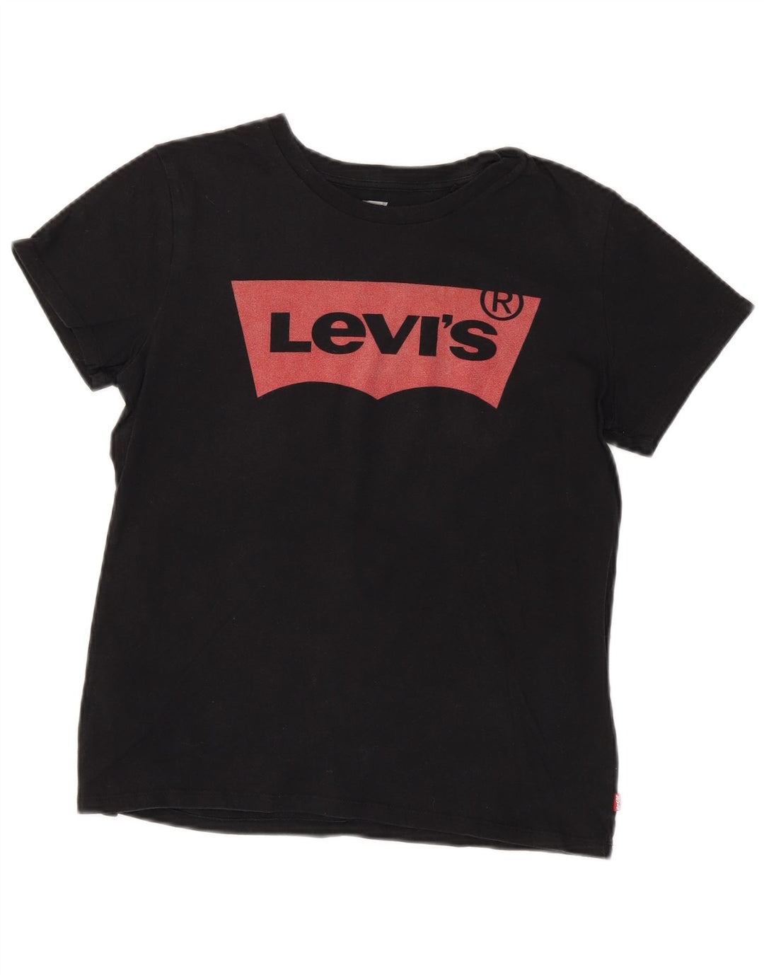 Camiseta feminina gráfica LEVI'S UK 14 algodão preto médio