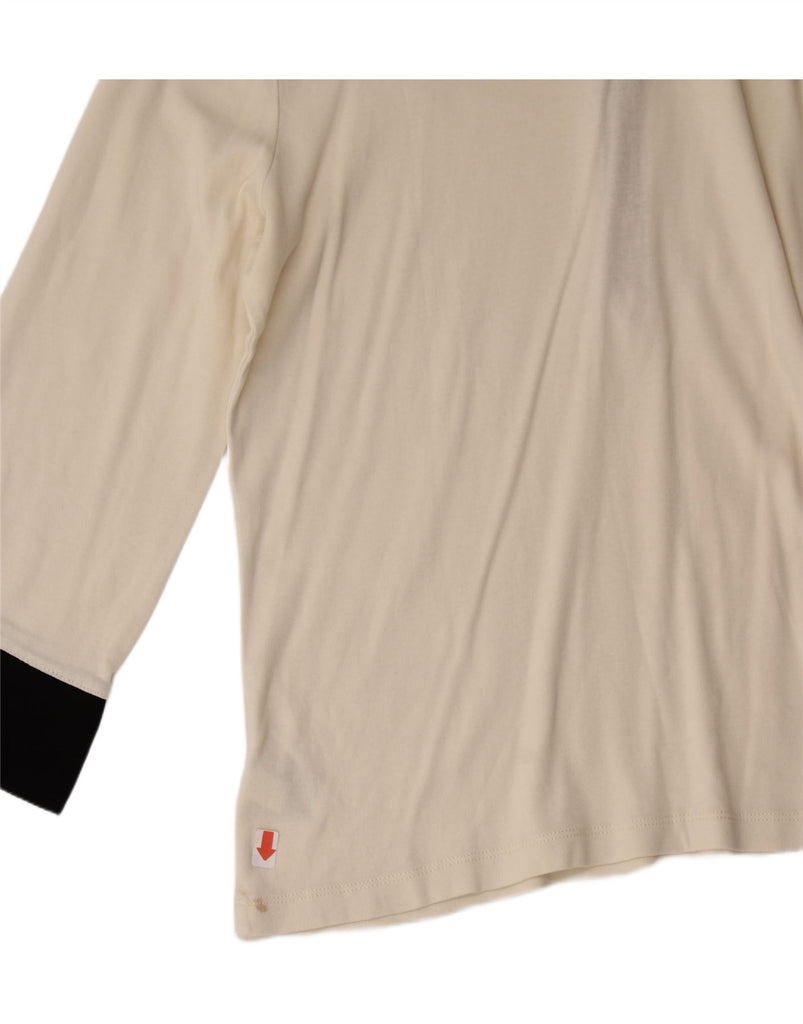 RALPH LAUREN Womens 3/4 Sleeve Polo Shirt UK 16 Large Off White Cotton Vintage Ralph Lauren and Second-Hand Ralph Lauren from Messina Hembry 