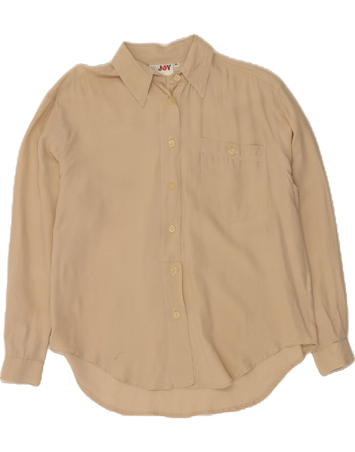 MISS JOY Womens Oversized Shirt Blouse EU 40 Medium Beige Viscose Vintage Miss Joy and Second-Hand Miss Joy from Messina Hembry 