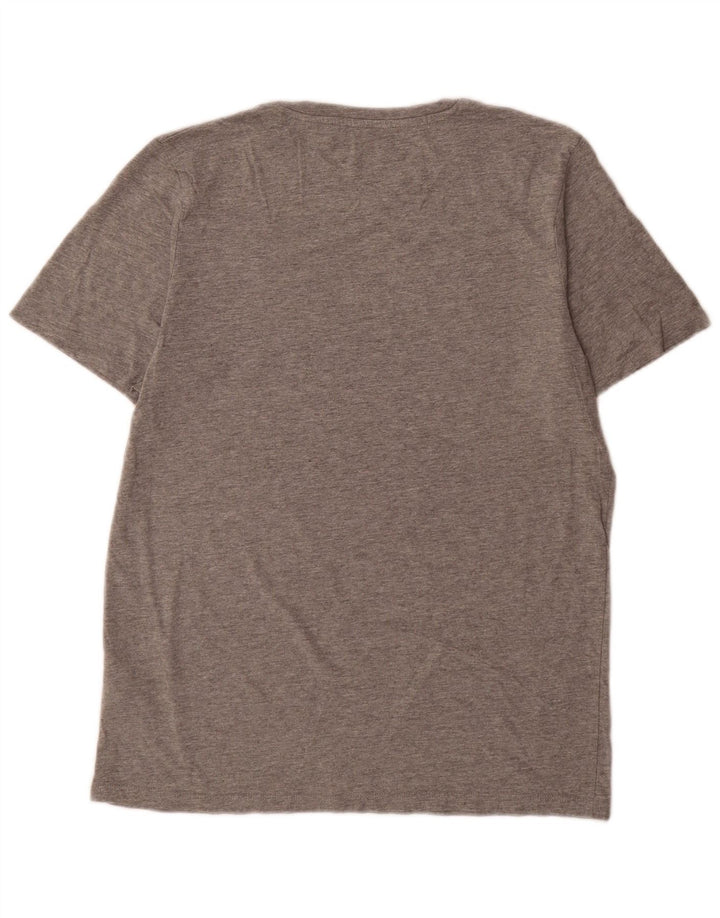 Camiseta gráfica masculina Jack & Jones grande algodão cinza