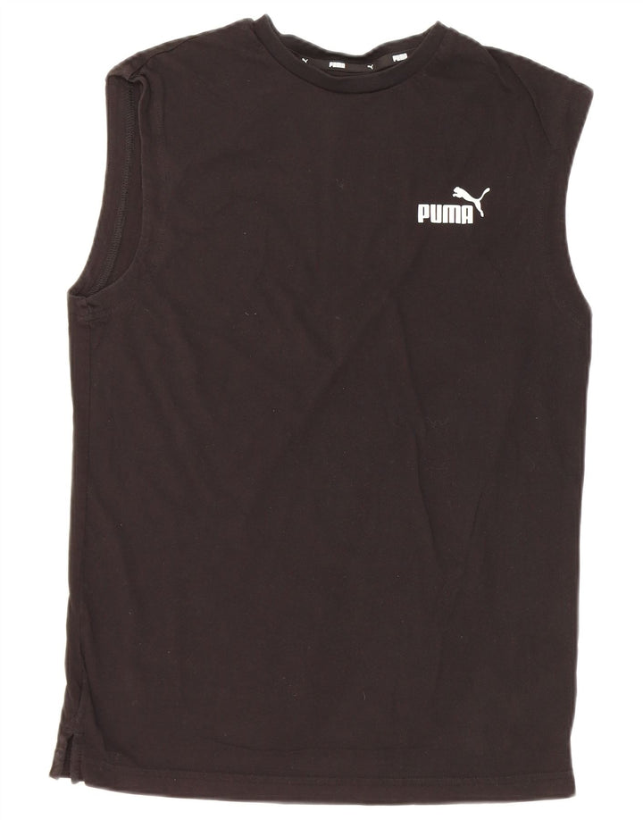 Puma Mens Colete Top Pequeno Algodão Preto