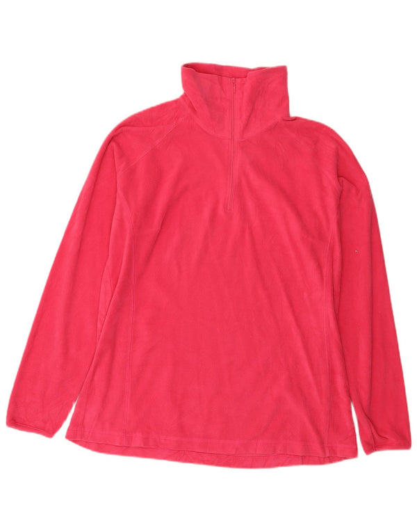 Suéter de lã Columbia feminino com zíper e gola UK 18 XL rosa poliéster