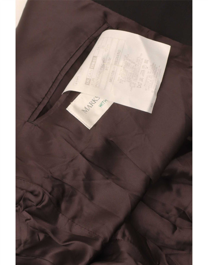 Jaqueta blazer masculina Marks & Spencer com peito duplo Reino Unido 44 XL preto poliéster