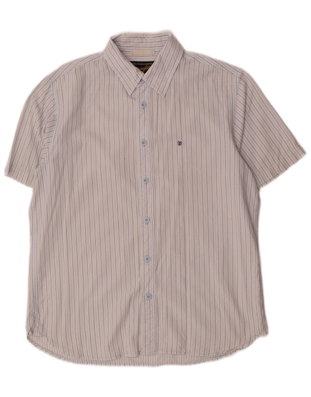 Camisa masculina de manga curta WRANGLER listrada branca média