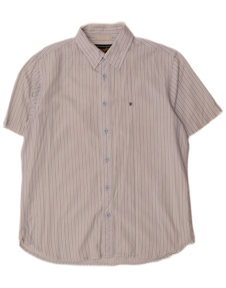 Camisa masculina de manga curta WRANGLER listrada branca média