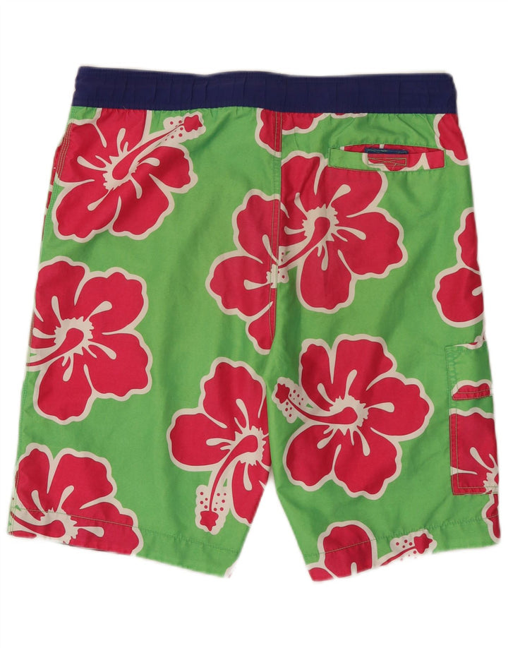 Shorts de natação masculino TOMMY HILFIGER pequeno poliéster floral verde