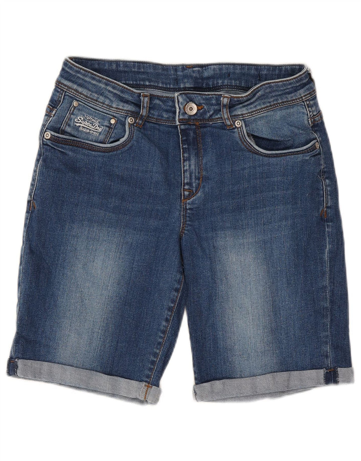 Shorts jeans feminino SUPERDRY W30 algodão azul médio