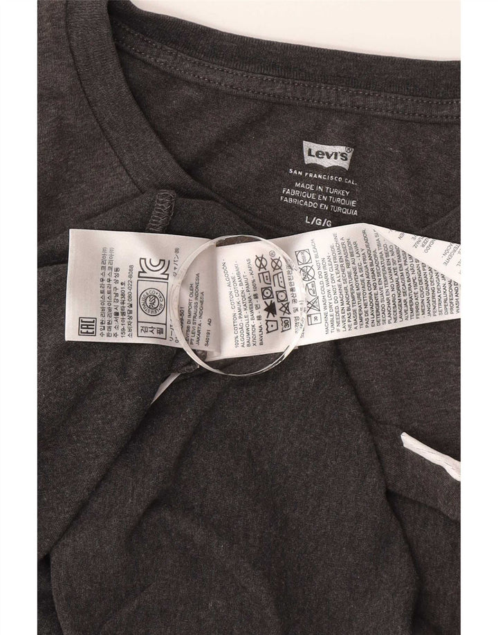 Camiseta gráfica masculina Levi's Top grande cinza colorblock algodão