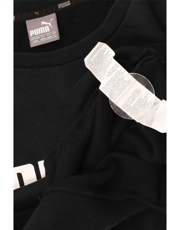 Puma Mens Graphic Moletom Jumper Médio Algodão Preto