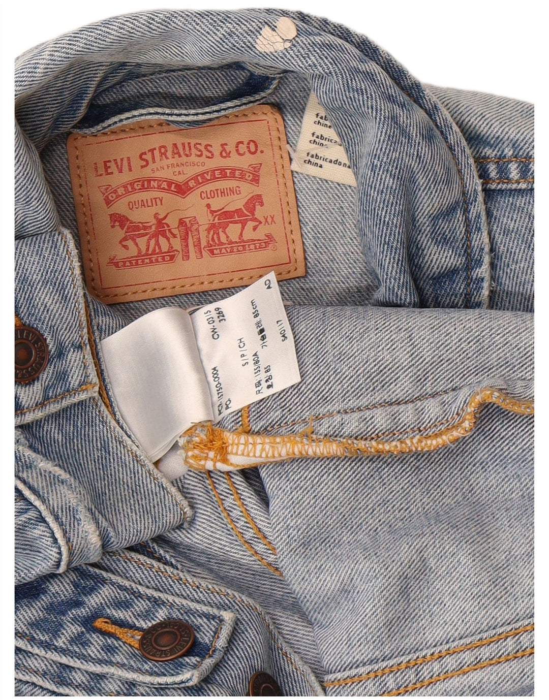 Jaqueta jeans feminina LEVI'S UK 10 algodão azul pequeno